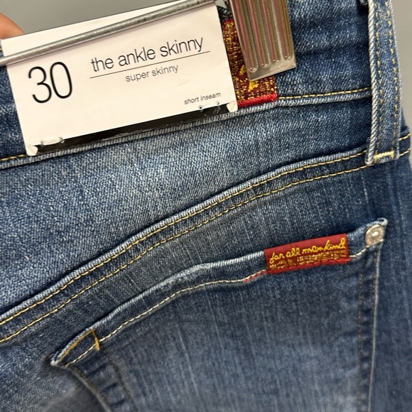 7 For All Mankind The Ankle Skinny Distressed Jeans - Picture 8 of 8